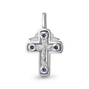 Подвеска из белого золота AQUAMARINE 922803с с сапфиром 922803с фото