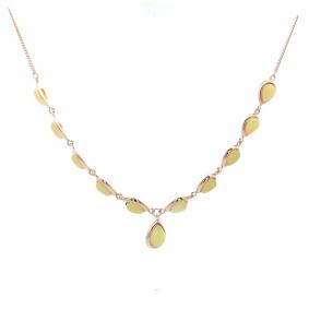 Колье из золочёного серебра Дарвин 925032030aa-ж с янтарём 925032030aa-ж фото