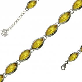 Серебряный браслет Дарвин 926027073aa-л с янтарём 926027073aa-л фото