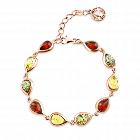 Браслет из золочёного серебра Дарвин 926062030aa-микс с янтарём 926062030aa-микс фото