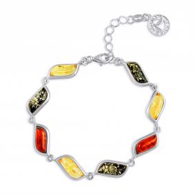Серебряный браслет Дарвин 926067004aa-микс с янтарём 926067004aa-микс фото