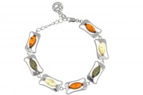 Серебряный браслет Дарвин 926067224aa-микс с янтарём 926067224aa-микс фото