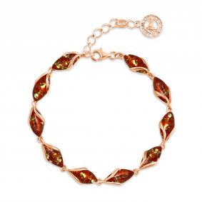 Браслет из золочёного серебра Дарвин 926412023ba-кр с янтарём 926412023ba-кр фото