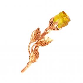 Брошь из золочёного серебра Дарвин 927022136aa-л с янтарём 927022136aa-л фото