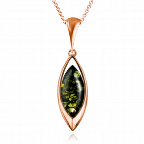 Подвеска из золочёного серебра Дарвин 928012007ab-з с янтарём 928012007ab-з фото