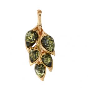 Подвеска из золочёного серебра Дарвин 928012011aa-з с янтарём 928012011aa-з фото