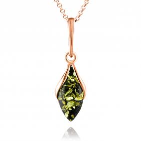 Подвеска из золочёного серебра Дарвин 928012023ab-з с янтарём 928012023ab-з фото