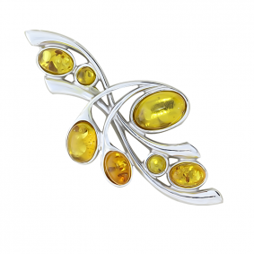 Серебряная подвеска Дарвин 928021034-л с янтарём 928021034-л фото