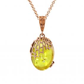 Подвеска из золочёного серебра Дарвин 928022415bb-л с янтарём 928022415bb-л фото