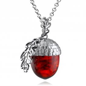 Серебряная подвеска Дарвин 928041144db-к с янтарём 928041144db-к фото
