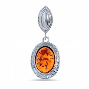 Серебряная подвеска Дарвин 928041258-к с янтарём 928041258-к фото