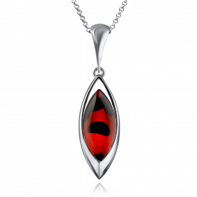 Серебряная подвеска Дарвин 928047007ab-к с янтарём 928047007ab-к фото