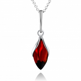 Серебряная подвеска Дарвин 928047023ab-к с янтарём 928047023ab-к фото