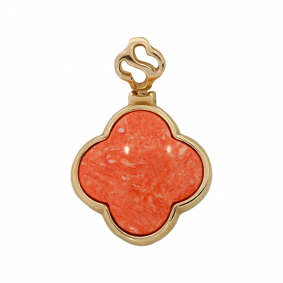 Подвеска из золочёного серебра Дарвин 928082118eb с кораллом 928082118eb фото