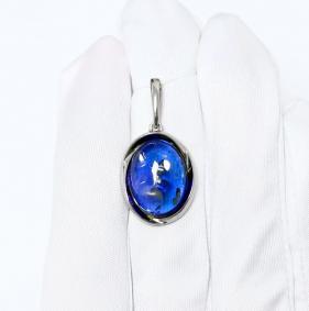 Серебряная подвеска Дарвин 928401343ab-с с янтарём 928401343ab-с фото