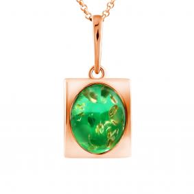 Подвеска из золочёного серебра Дарвин 928442016aa-з с янтарём 928442016aa-з фото