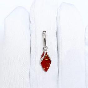 Серебряная подвеска Дарвин 928681023ab-кр с янтарём 928681023ab-кр фото