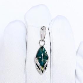 Серебряная подвеска Дарвин 928701023cb-з с янтарём 928701023cb-з фото