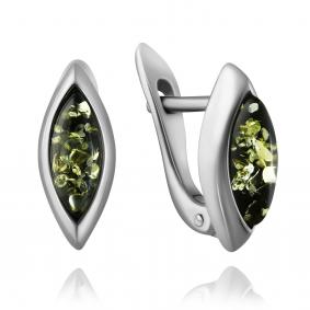 Серебряные серьги Дарвин 929011015aa-з с янтарём 929011015aa-з фото