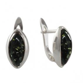 Серебряные серьги Дарвин 929011029aa с янтарём 929011029aa фото