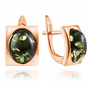 Серьги из золочёного серебра Дарвин 929012016aa-з с янтарём 929012016aa-з фото