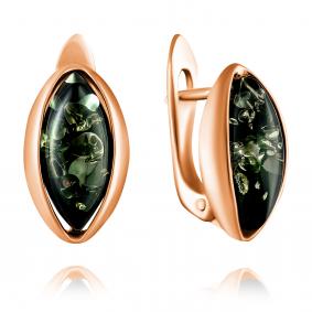 Серьги из золочёного серебра Дарвин 929012029aa-з с янтарём 929012029aa-з фото