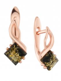 Серьги из золочёного серебра Дарвин 929012054aa-з с янтарём 929012054aa-з фото