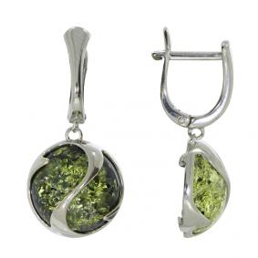 Серебряные серьги Дарвин 929017098ab-з с янтарём 929017098ab-з фото