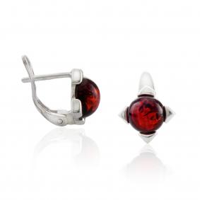 Серебряные серьги Дарвин 929021028aa с янтарём 929021028aa фото