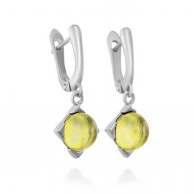 Серебряные серьги Дарвин 929021028ab-л с янтарём 929021028ab-л фото