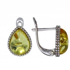 Серебряные серьги Дарвин 929021032ca-л с янтарём 929021032ca-л фото