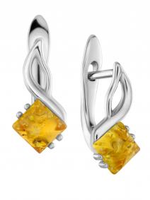 Серебряные серьги Дарвин 929021054aa-л с янтарём 929021054aa-л фото