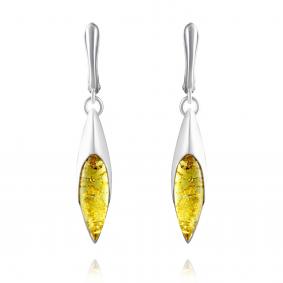 Серебряные серьги Дарвин 929021313ab-л с янтарём 929021313ab-л фото