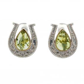 Серебряные серьги Дарвин 929021850aa-зс с янтарём 929021850aa-зс фото