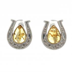 Серебряные серьги Дарвин 929021850aa-л с янтарём 929021850aa-л фото