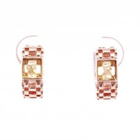 Серьги из золочёного серебра Дарвин 929022051aa-л с янтарём 929022051aa-л фото