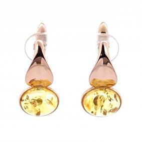 Серьги из золочёного серебра Дарвин 929022352aa-л с янтарём 929022352aa-л фото