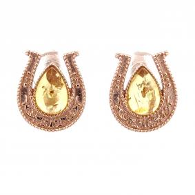 Серьги из золочёного серебра Дарвин 929022850aa-л с янтарём 929022850aa-л фото