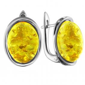 Серебряные серьги Дарвин 929027214aa-л с янтарём 929027214aa-л фото