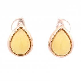 Серьги из золочёного серебра Дарвин 929032030aa-ж с янтарём 929032030aa-ж фото