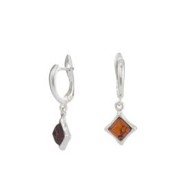 Серебряные серьги Дарвин 929041039ab-к с янтарём 929041039ab-к фото