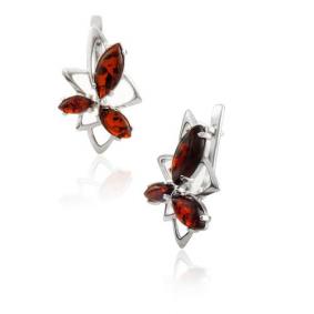 Серебряные серьги Дарвин 929041041aa-к с янтарём 929041041aa-к фото