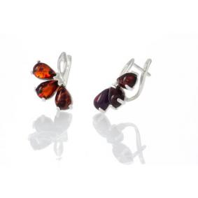 Серебряные серьги Дарвин 929041042aa-к с янтарём 929041042aa-к фото