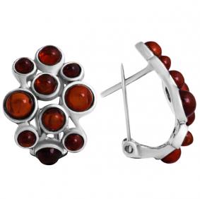 Серебряные серьги Дарвин 929041052ad с янтарём 929041052ad фото