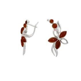 Серебряные серьги Дарвин 929041071aa-к с янтарём 929041071aa-к фото