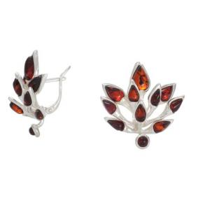 Серебряные серьги Дарвин 929041080aa с янтарём 929041080aa фото