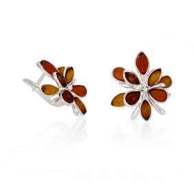 Серебряные серьги Дарвин 929041083aa-к с янтарём 929041083aa-к фото