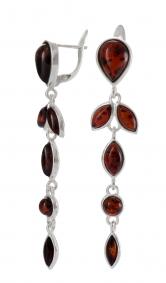 Серебряные серьги Дарвин 929041093ab с янтарём 929041093ab фото