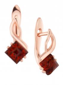 Серьги из золочёного серебра Дарвин 929042054aa-к с янтарём 929042054aa-к фото