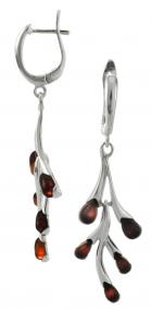 Серебряные серьги Дарвин 929061001ac с янтарём 929061001ac фото